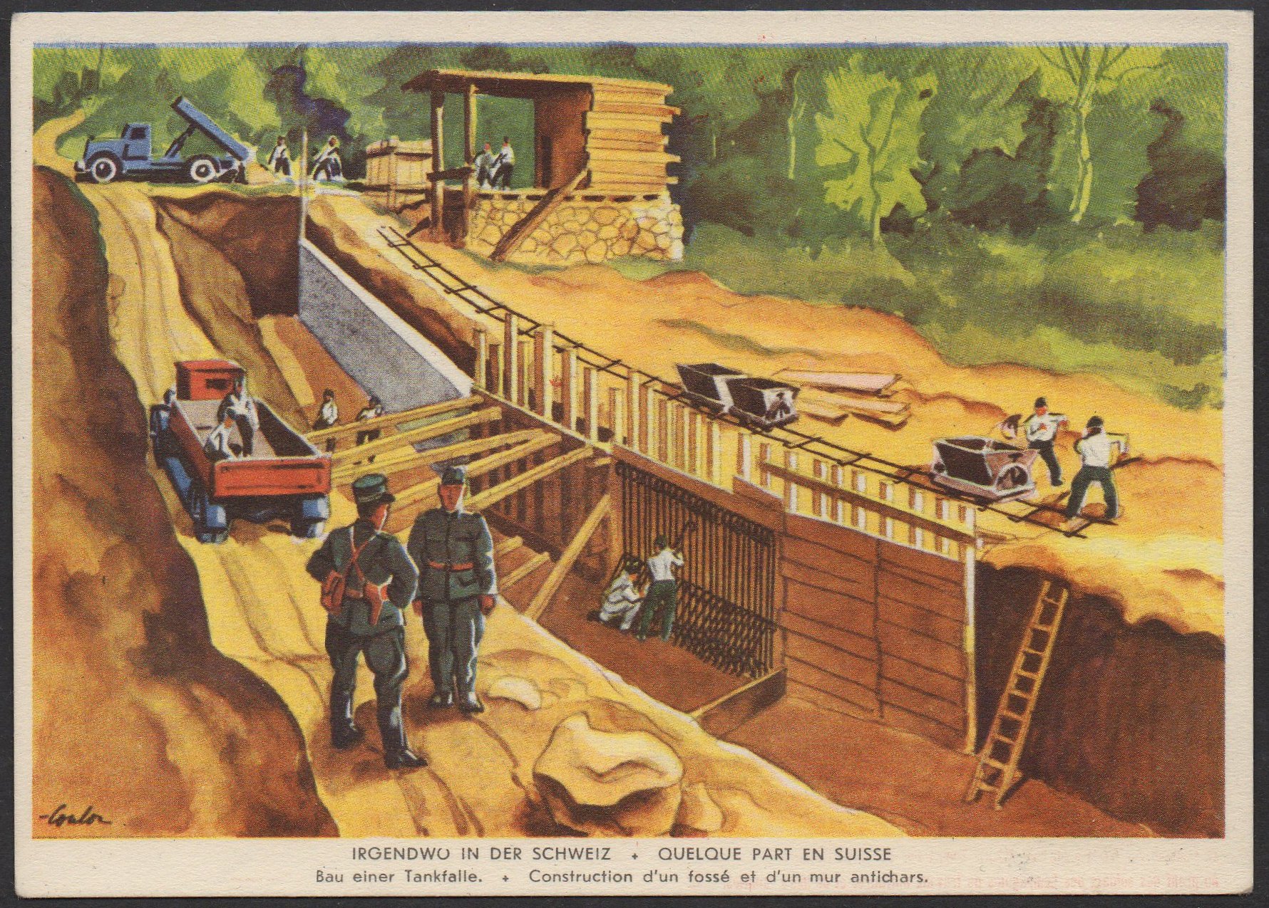 Schweiz Suisse Switzerland Soldatenmarken Eisenbahn Soldier Stamps Railway Postcards Postkarten Cartes Postales